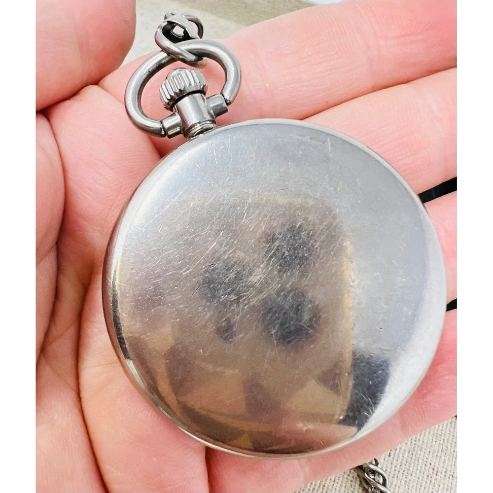 Montana Silversmiths Cowboy Pocket Watch Silver Gold Tone Western Quartz